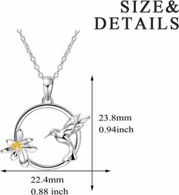 img 3 attached to Lotus Hummingbird Flower Necklace: Perfect Birthday Gift For Women And Teens By WINNICACA