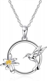 img 4 attached to Lotus Hummingbird Flower Necklace: Perfect Birthday Gift For Women And Teens By WINNICACA