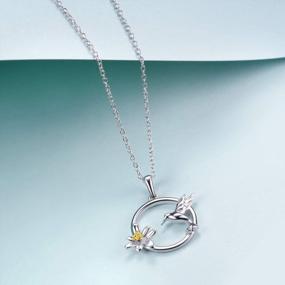 img 1 attached to Lotus Hummingbird Flower Necklace: Perfect Birthday Gift For Women And Teens By WINNICACA