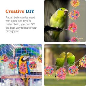 img 3 attached to 🐦 Noryika 1.97 inch Rattan Balls Birds Toy - 10 Pack, Bird Chew Toys, Wicker Bird Balls, Bird Cage DIY Accessories, Rattan Balls with Shredded Paper for Bird Chewing Small Animals Playing - Colorful