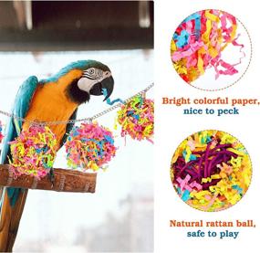 img 2 attached to 🐦 Noryika 1.97 inch Rattan Balls Birds Toy - 10 Pack, Bird Chew Toys, Wicker Bird Balls, Bird Cage DIY Accessories, Rattan Balls with Shredded Paper for Bird Chewing Small Animals Playing - Colorful