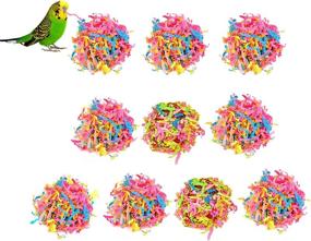 img 4 attached to 🐦 Noryika 1.97 inch Rattan Balls Birds Toy - 10 Pack, Bird Chew Toys, Wicker Bird Balls, Bird Cage DIY Accessories, Rattan Balls with Shredded Paper for Bird Chewing Small Animals Playing - Colorful