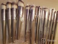 img 1 attached to Professional Makeup Brush Set - 18 Synthetic Brushes For Foundation, Powder, Concealers, Eye Shadows - Black Gold Color Scheme review by Brian Fishel