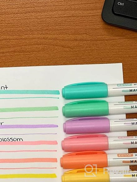 img 1 attached to ZEYAR Highlighters, Dual Tips Marker Pen, Chisel And Fine Tips, Flexible Tip And Soft Touch, Water Based, Assorted Colors, Quick Dry (18 Colors) review by Aleska Allen