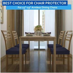 img 3 attached to Transform Your Dining Room With BUYUE'S Fast Installation Chair Covers Set Of 4 In Navy Blue