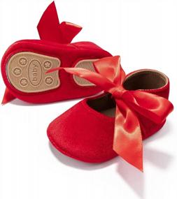 img 4 attached to Stylish And Comfortable Mary Jane Shoes For Baby Girls - Ideal For Weddings And First Walkers