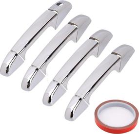 img 4 attached to 🚪 Chrome Door Handle Covers for Chevy Silverado Tahoe Suburban Avalanche, GMC Yukon Sierra, Cadillac Escalade - 2007-2014 | No Passenger Keyhole