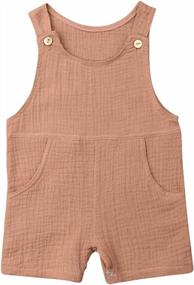img 4 attached to Newborn Unisex Baby Romper Onesie - Cotton Button Down Short One Piece Jumpsuit Bodysuit Toddler Clothes