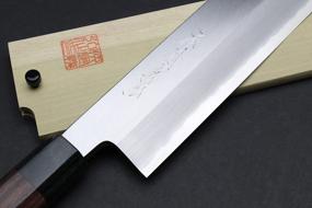 img 1 attached to Yoshihiro Hongasumi Ginsan (Hakugin) High Carbon Stainless Steel Edo Usuba Japanese Vegetable Chef'S Knife (7.5"(195Mm))