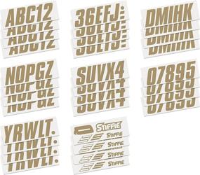 img 1 attached to 🚤 Enhance Boat & Personal Watercraft Identification with Stiffie Shift Metallic Gold 3" ID Kit Alpha-Numeric Stickers