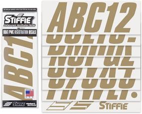img 3 attached to 🚤 Enhance Boat & Personal Watercraft Identification with Stiffie Shift Metallic Gold 3" ID Kit Alpha-Numeric Stickers