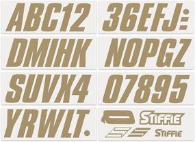 img 2 attached to 🚤 Enhance Boat & Personal Watercraft Identification with Stiffie Shift Metallic Gold 3" ID Kit Alpha-Numeric Stickers