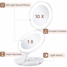 img 1 attached to Enhance Your Beauty Routine: KEDSUM'S Upgraded Rechargeable LED Magnifying Mirror With 1X/10X Magnification And Lights For Perfect Makeup Application On-The-Go!