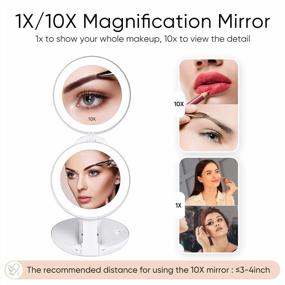 img 3 attached to Enhance Your Beauty Routine: KEDSUM'S Upgraded Rechargeable LED Magnifying Mirror With 1X/10X Magnification And Lights For Perfect Makeup Application On-The-Go!