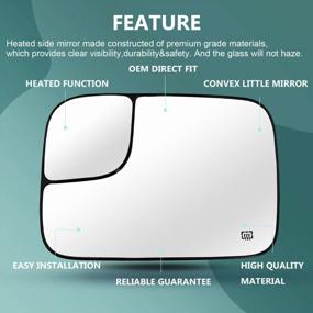 img 1 attached to Upgrade Your Dodge Ram Mirror: Left Side Blind Spot Mirror Replacement With Heated Convex Glass - Compatible With 2005-2008 Dodge Ram 1500, 2500, 3500 - Part Number 5161011AA