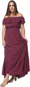 img 2 attached to Anna Kaci Womens Bohemian Shoulder Stretchy Women's Clothing via Dresses