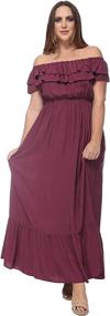 img 4 attached to Anna Kaci Womens Bohemian Shoulder Stretchy Women's Clothing via Dresses