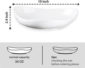 img 3 attached to ZONEYILA 10'' Porcelain Serving Bowls - Set Of 4 Shallow Platters For Parties, Microwave & Dishwasher Safe