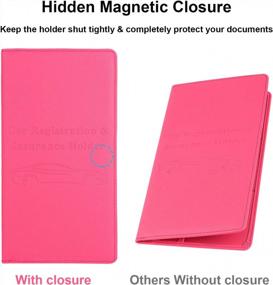 img 3 attached to Cacturism Hot Pink Car Registration And Insurance Holder With Magnetic Closure - Organize Your Car'S Essentials In Style!