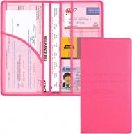 cacturism hot pink car registration and insurance holder with magnetic closure - organize your car's essentials in style! logo