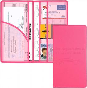 img 4 attached to Cacturism Hot Pink Car Registration And Insurance Holder With Magnetic Closure - Organize Your Car'S Essentials In Style!