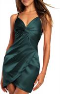 seductive satin sophistication: aooksmery women's bodycon mini dress perfect for party, nightclub & wedding guest logo