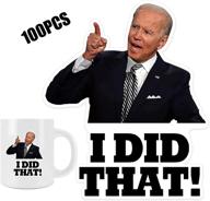 🚗 i did that biden car sticker decal collection: 100pcs of humorous bumper decals for cars, bikes, laptops, and more! логотип