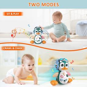 img 2 attached to Музыкальная светящаяся игрушка Moontoy Penguin Baby для обучения и игр - идеальный подарок для младенцев и малышей в возрасте от 6 до 24 месяцев