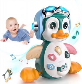 img 4 attached to Музыкальная светящаяся игрушка Moontoy Penguin Baby для обучения и игр - идеальный подарок для младенцев и малышей в возрасте от 6 до 24 месяцев