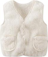 sitmptol unisex baby faux fur sleeveless vest coat 🧥 | lightweight v-neck short gilet for toddler girls and boys логотип