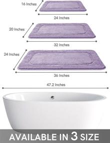 img 3 attached to Smartake Non-Slip Bathroom Rug Mat - 20 X 32 Inches, Thick & Water Absorbent, Ultra Soft Shower Carpet Rug In Light Purple