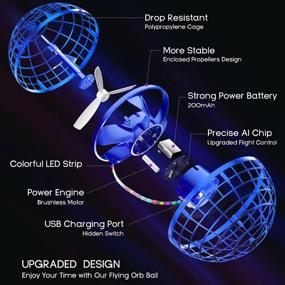 img 2 attached to Tikduck Flying Orb Ball Toys Soaring Hover Pro Boomerang Galactic Fidget Cool Magic Hand Control Mini Drone Cosmic Globe Spinner Safe For 6 7 8 9 10+ Year Old Kids Outdoor Toys (синий)