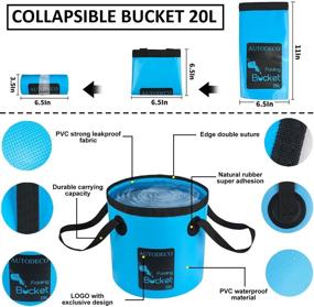 img 3 attached to 🚗 AUTODECO Car Wash Kit - Complete 5 Gallon Collapsible Bucket with Roomy Wash Mitt, Durable Grey Canvas Bag - 22Pcs Auto Detailing & Interior Car Care Cleaning Tools Set