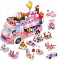 набор строительных игрушек panlos, 553 шт., грузовик с мороженым, обучающие кубики stem для девочек 6–12 лет, подарки на день рождения для детей и детей логотип