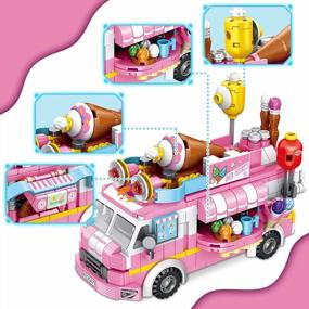 img 1 attached to Набор строительных игрушек PANLOS, 553 шт., грузовик с мороженым, обучающие кубики STEM для девочек 6–12 лет, подарки на день рождения для детей и детей