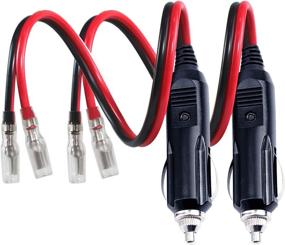 img 4 attached to 🔌 [2 PACK] 12v 12Volt Replacement Cigarette Lighter Male Plug with Leads - Car Adapter Dc Battery Charger Kit Connectors Cigar Plugs Power Supply Accessories Heavy Duty Cord Auto Cable Led Light 15Amp: Efficient Power Supply Solution for Cars