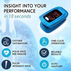img 3 attached to Отслеживайте уровень кислорода и сердечный ритм с помощью Измерительного пульсоксиметра "IProven" для кончика пальца – в комплекте батарейка, футляр и подвеска на шею, синий цвет.