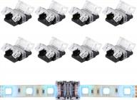 supernight 8 pack 4 pin led connector for waterproof 10mm rgb 5050 5630 led strip lights, strip to strip quick connection without soldering logo