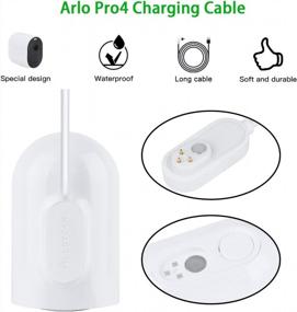 img 3 attached to Keep Your Arlo Security Camera Powered With 30FT Magnetic Charging Cable: Compatible With Pro 4 And Ultra 2 Models (White)