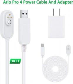 img 2 attached to Keep Your Arlo Security Camera Powered With 30FT Magnetic Charging Cable: Compatible With Pro 4 And Ultra 2 Models (White)