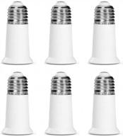 6-pack e26 socket extender with 5cm/1.97 inch extension - improved e26 to e26 lamp socket adapter for enhanced performance and convenience logo