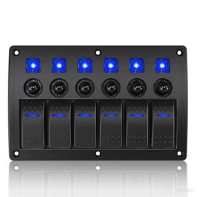 img 4 attached to 🛥️ Waterproof 6 Gang Marine Boat Rocker Switch Panel with Overload Protector and LED Indicator - Pre-Wired for RV Truck Boat SUV - 2 Years Warranty