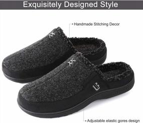 img 1 attached to Cozy Warm Memory Foam Suede Slippers For Men - Slip On Moccasin Clogs Perfect For Indoor And Outdoor Use By LongBay
