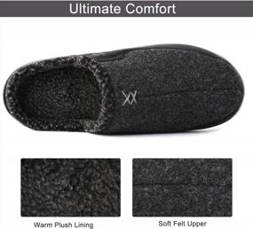 img 2 attached to Cozy Warm Memory Foam Suede Slippers For Men - Slip On Moccasin Clogs Perfect For Indoor And Outdoor Use By LongBay