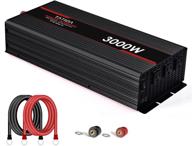 3000w black power inverter: modified sine wave converter for home, car, rv - dc 12v to ac 110v out logo