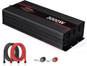 img 4 attached to 3000W Black Power Inverter: Modified Sine Wave Converter for Home, Car, RV - DC 12V to AC 110V Out