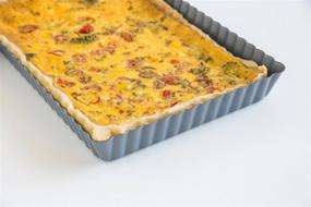 img 3 attached to 🥧 Fox Run Rectangular Loose Bottom Tart/Quiche Pan 11-Inch - Preferred Non-Stick | Ideal for Baking Delicious Tarts and Quiches