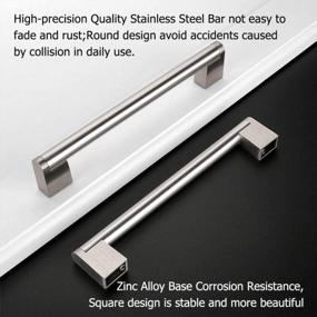 img 2 attached to Homdiy 10-Pack Modern Brushed Nickel Cabinet Pulls - 6-1/4 Inch Kitchen Cabinet Handles And Hardware For Bathroom Cabinets And Drawers