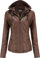 tagoo womens leather motorcycle removable women's clothing : coats, jackets & vests logo