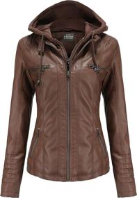 img 4 attached to Tagoo Womens Leather Motorcycle Removable Women's Clothing : Coats, Jackets & Vests